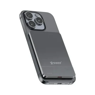 Xpower 5000Mah 20W 2In1 Wireless Ultra Thin Power Bank - Grey